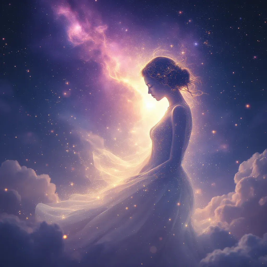 Beyaz Annenin Görünmesi — Anne ile Konuşmak sembolünün beyaz annenin görünmesi varyantını temsil eden cosmic mini görsel.