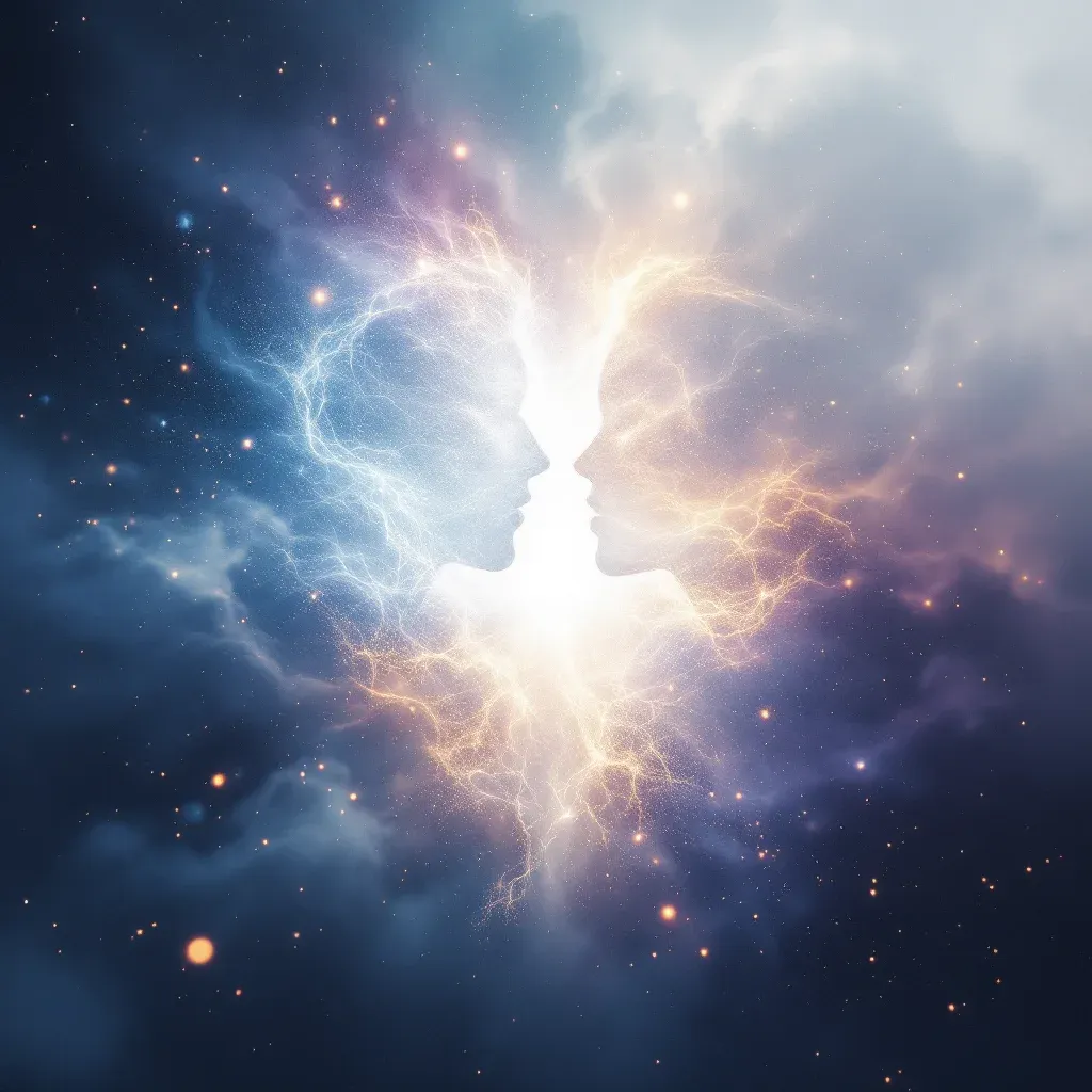 Beyaz Işıkta Kavga — Tanıdık Biriyle Kavga Etmek sembolünün beyaz işıkta kavga varyantını temsil eden cosmic mini görsel.