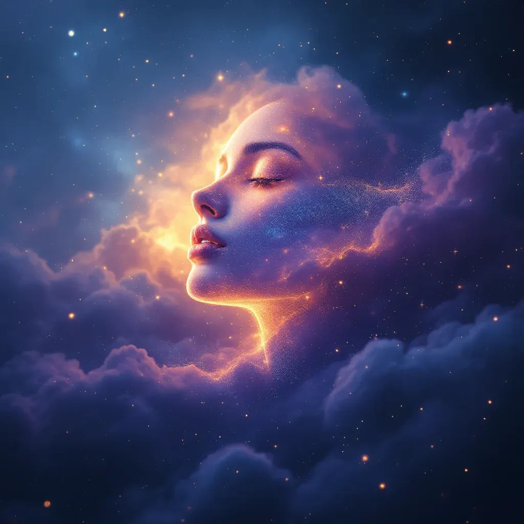 Beyaz Kapalı Kadın — Tanımadığın Kapalı Kadın sembolünün beyaz kapalı kadın varyantını temsil eden cosmic mini görsel.