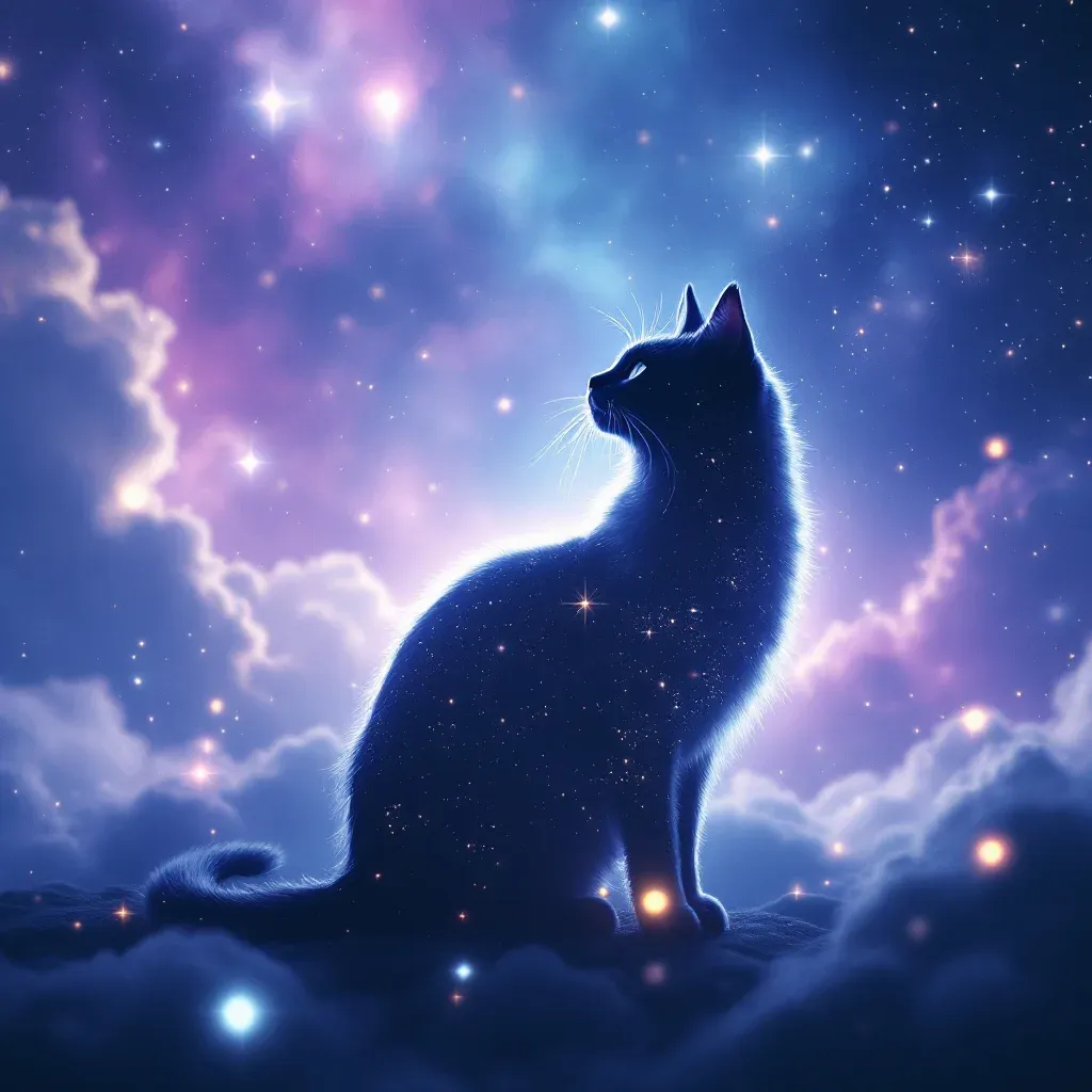 Beyaz Kedi — Kedi Görmek İhya sembolünün beyaz kedi varyantını temsil eden cosmic mini görsel.