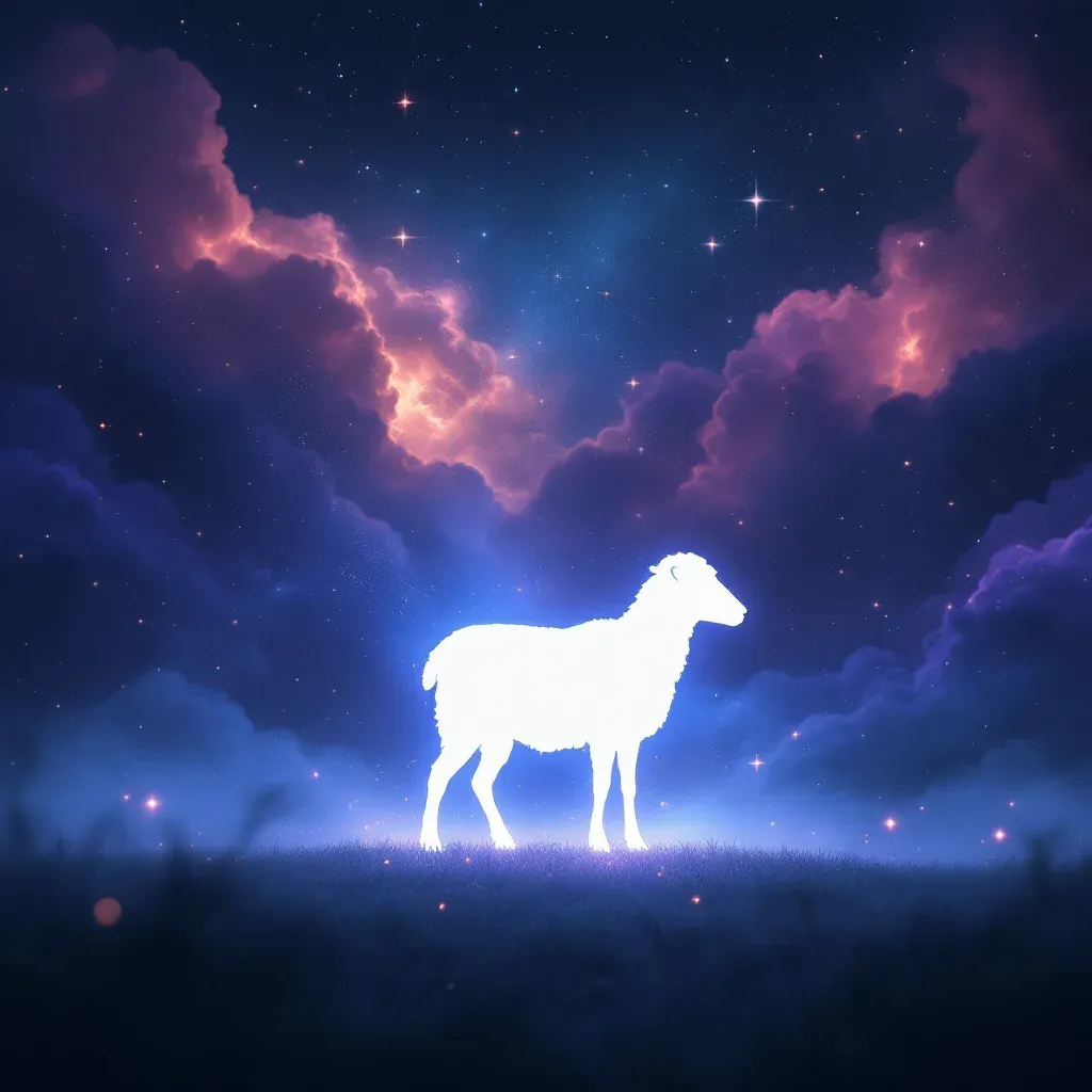 Beyaz Koyun — Koyun sembolünün beyaz koyun varyantını temsil eden cosmic mini görsel.