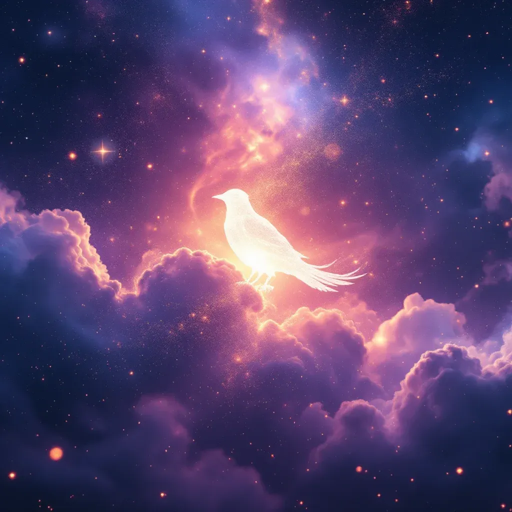 Beyaz Kuş — Kuş sembolünün beyaz kuş varyantını temsil eden cosmic mini görsel.