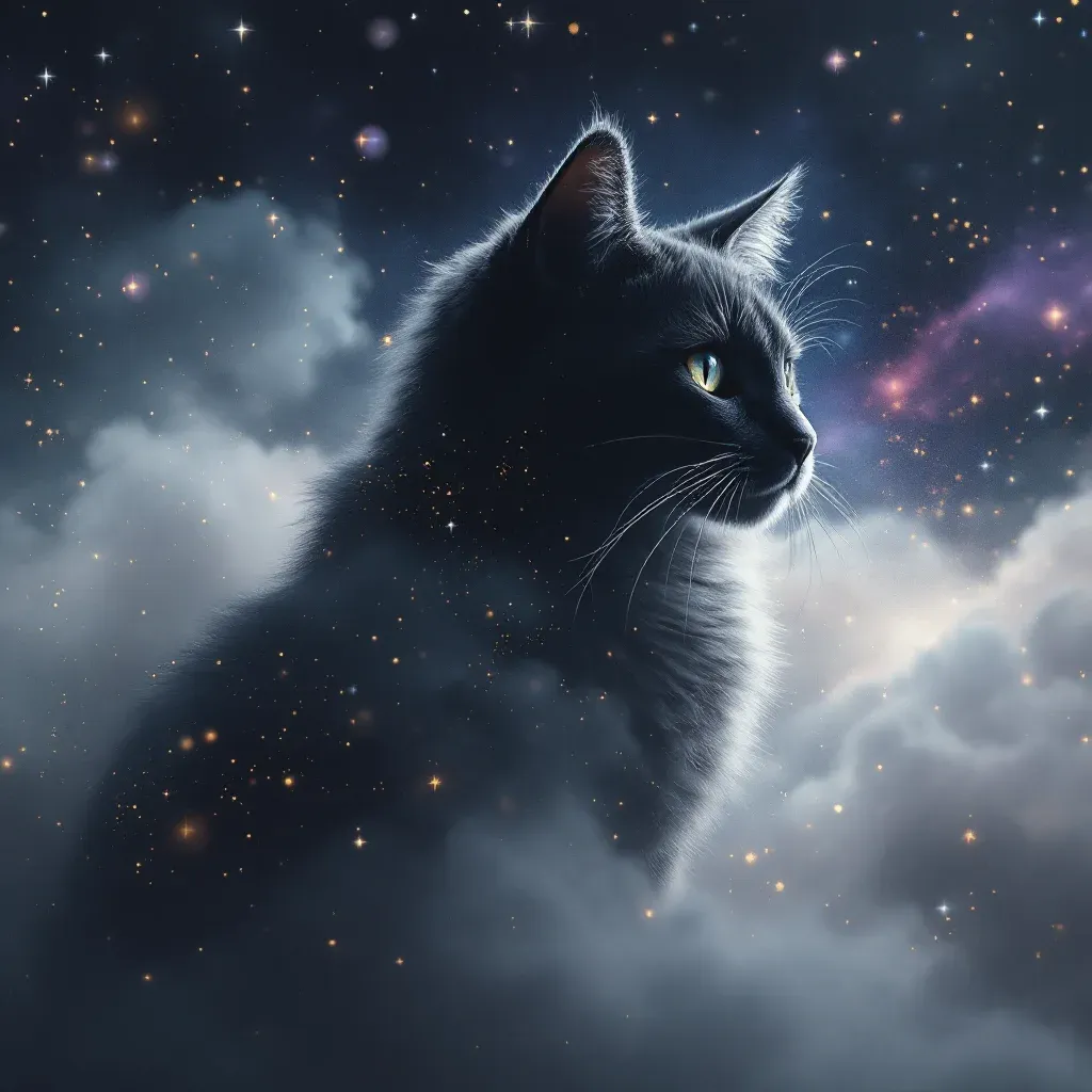 Gri Kedi — Kedi Görmek İhya sembolünün gri kedi varyantını temsil eden cosmic mini görsel.