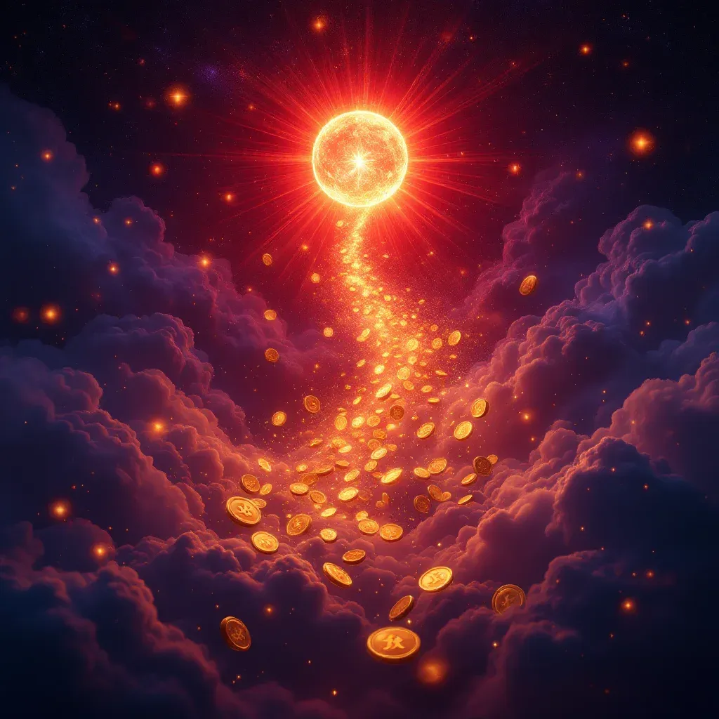 Kırmızı Para — Para sembolünün kırmızı para varyantını temsil eden cosmic mini görsel.