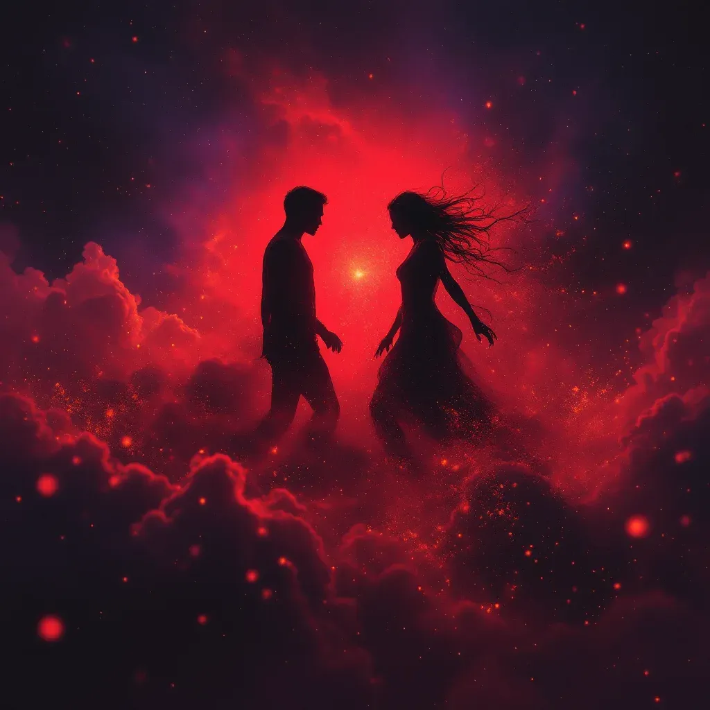 Kırmızı Tonlarda Kavga — Tanıdık Biriyle Kavga Etmek sembolünün kırmızı tonlarda kavga varyantını temsil eden cosmic mini görsel.