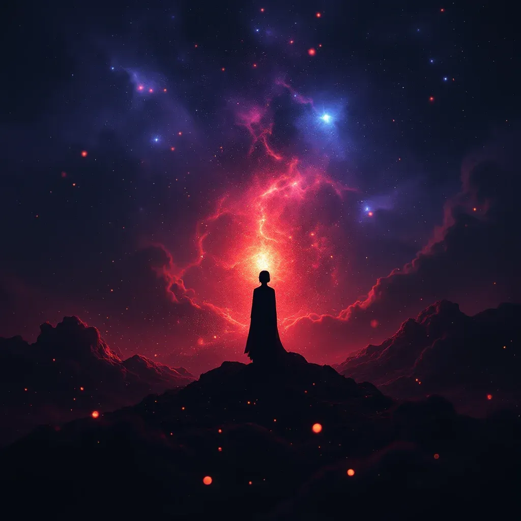 Kırmızı Tonlu Deprem — Deprem Olduğunu Ama Yıkılmadığını sembolünün kırmızı tonlu deprem varyantını temsil eden cosmic mini görsel.