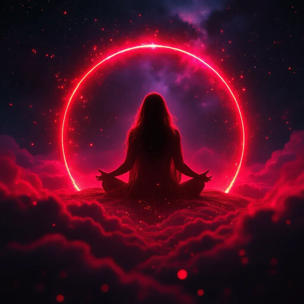 Kırmızı Ünlü Birini Görmek — Ünlü Birini sembolünün kırmızı ünlü birini görmek varyantını temsil eden cosmic mini görsel.