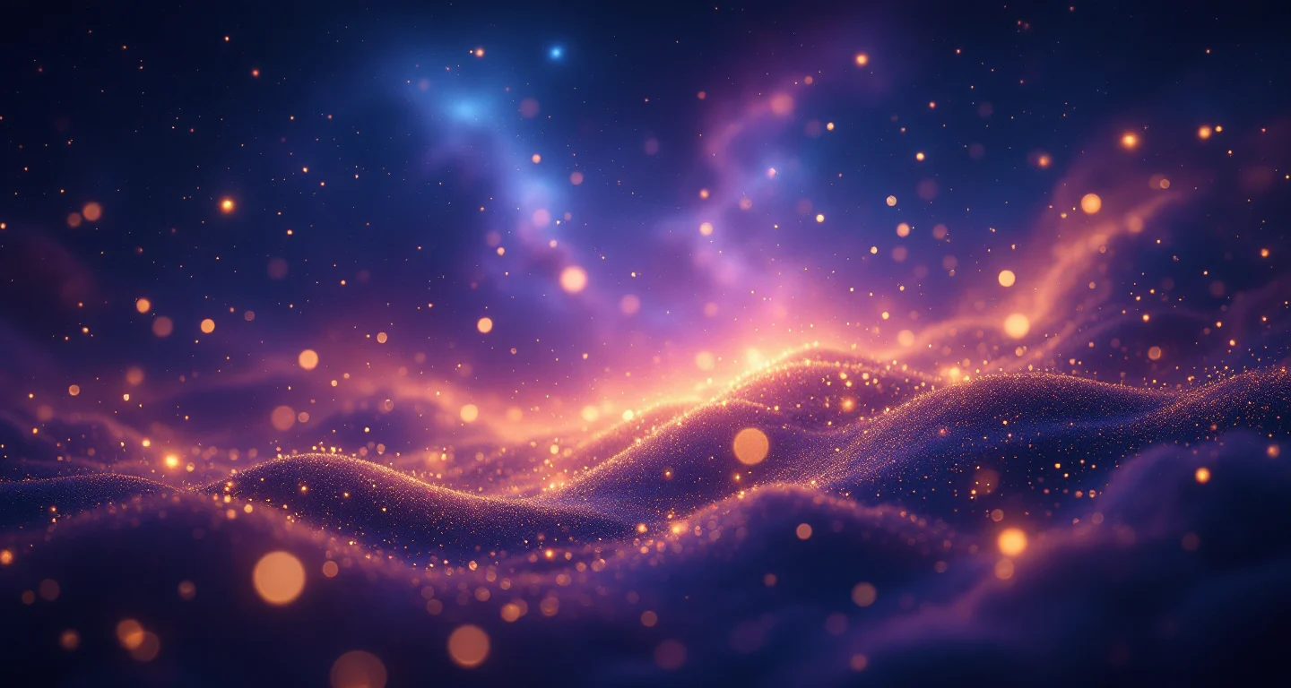 Rüyada Araba Almak sembolünü temsil eden, mor-magenta bulutsu ve altın yıldızlardan oluşan atmosferik rüya sahnesi.