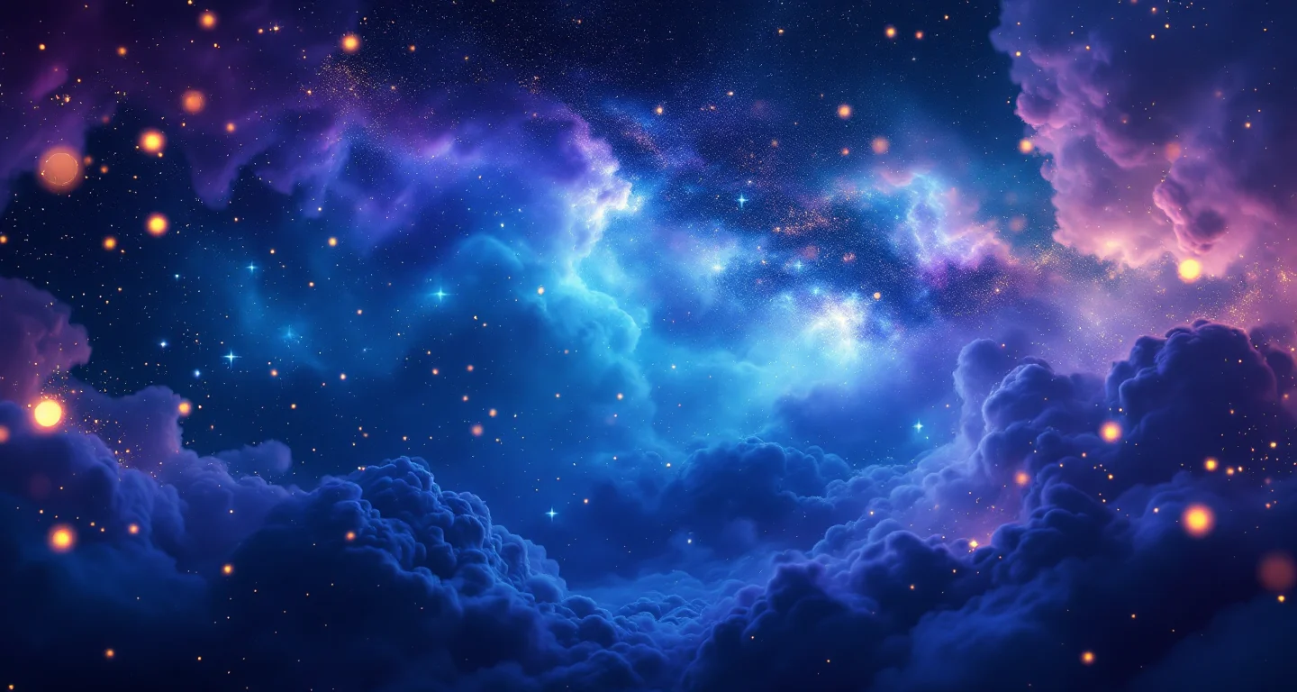Rüyada Birinin Seni Çağırması Görmek sembolünü temsil eden, mor-magenta bulutsu ve altın yıldızlardan oluşan atmosferik rüya sahnesi.