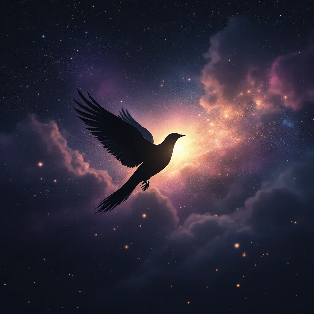 Siyah Giyimli Birinden Kaçmak — Birinden Kaçmak sembolünün siyah giyimli birinden kaçmak varyantını temsil eden cosmic mini görsel.