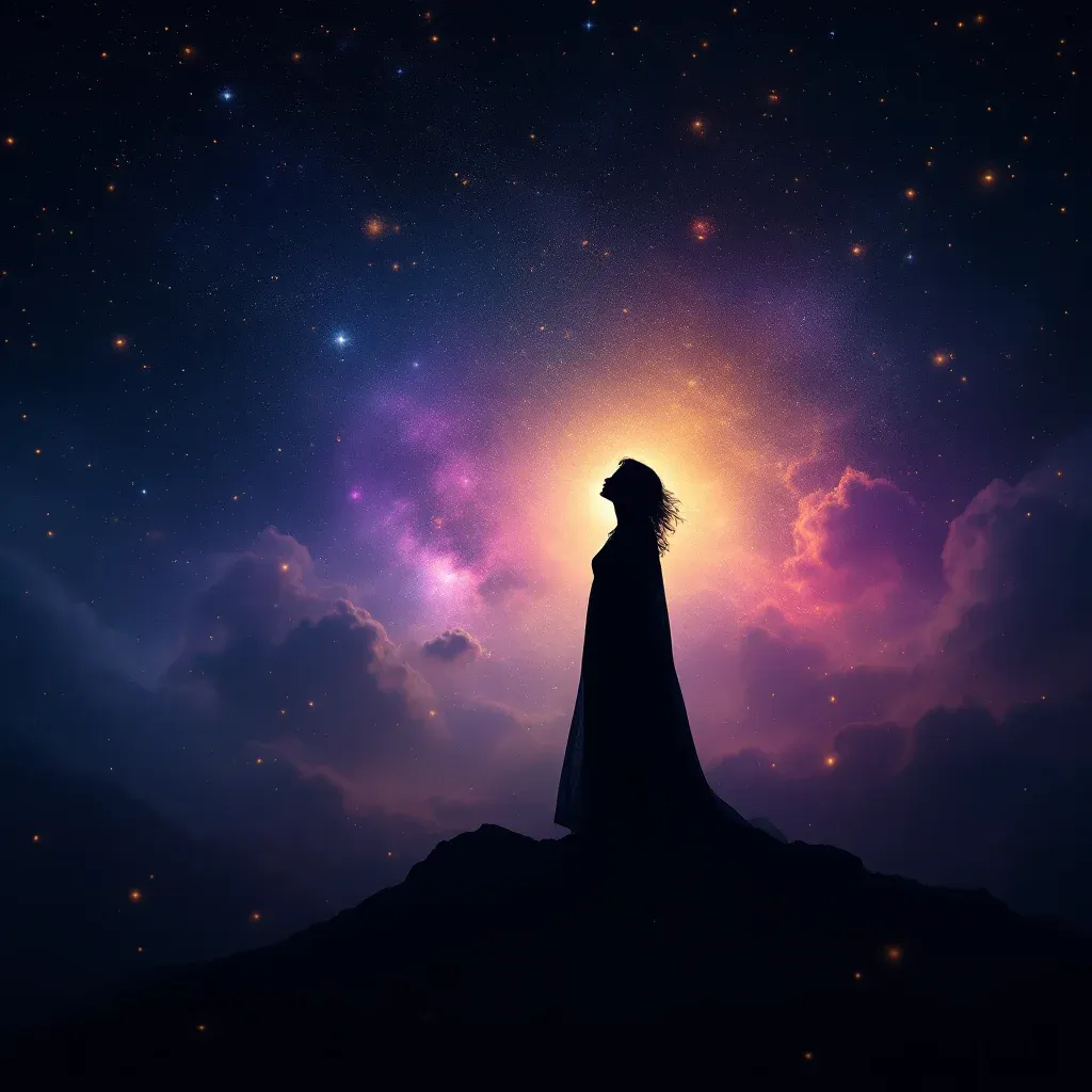 Siyah Giyinen Ölmüş Kişi — Ölmüş Birinin Üşüyorum Demesi sembolünün siyah giyinen ölmüş kişi varyantını temsil eden cosmic mini görsel.