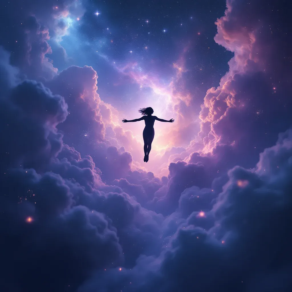 Siyah Gökte Uçmak — Ruyada Ucmak Gormek sembolünün siyah gökte uçmak varyantını temsil eden cosmic mini görsel.