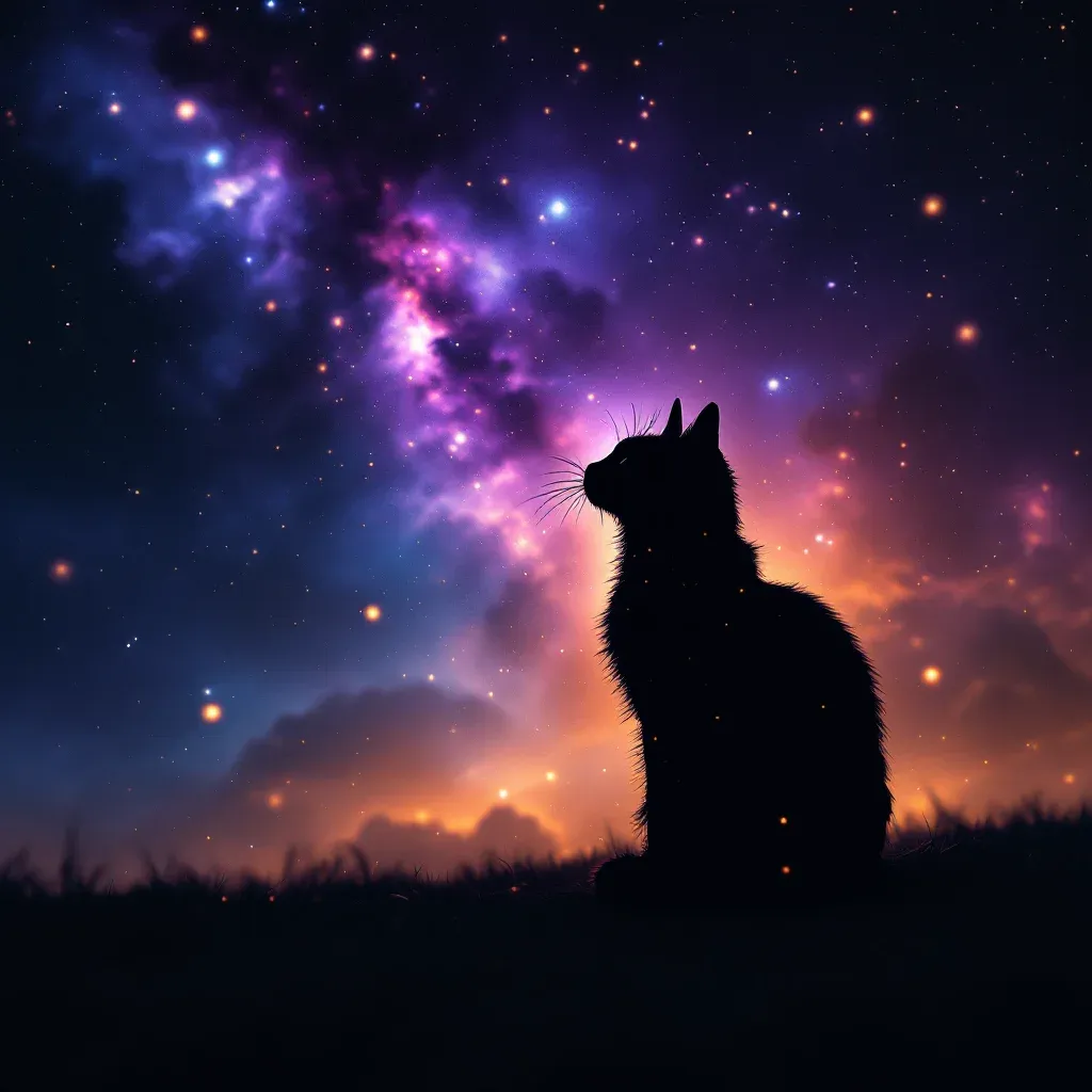 Siyah Kedi — Kedi Görmek Ne Anlama Gelir sembolünün siyah kedi varyantını temsil eden cosmic mini görsel.