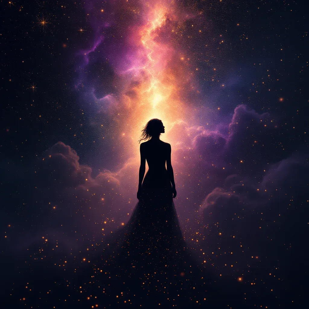 Siyah Kiyafetli Sevdigin Kiz — Ruyada Sevdigin Kizi Gormek sembolünün siyah kiyafetli sevdigin kiz varyantını temsil eden cosmic mini görsel.