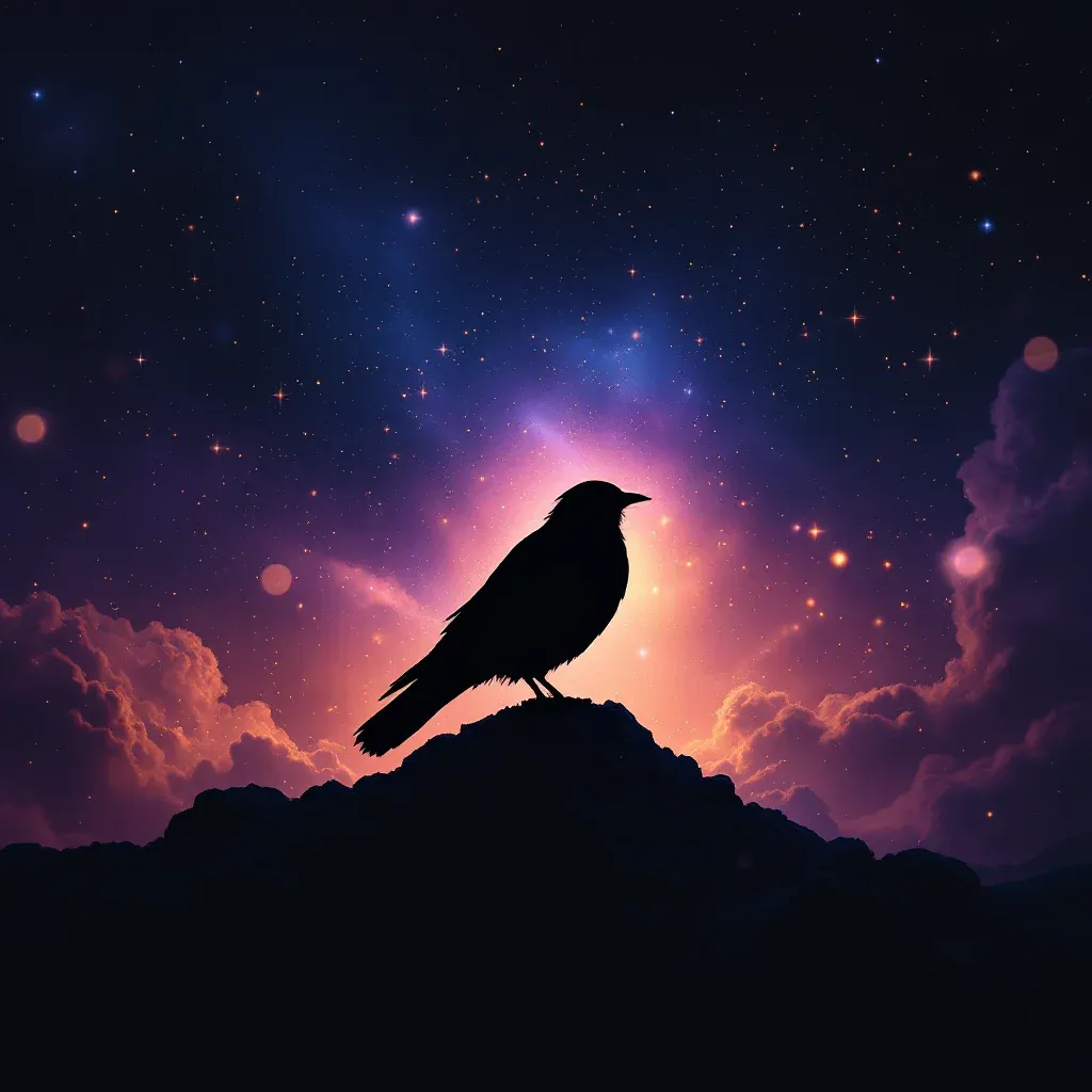 Siyah Kuş — Kuş sembolünün siyah kuş varyantını temsil eden cosmic mini görsel.